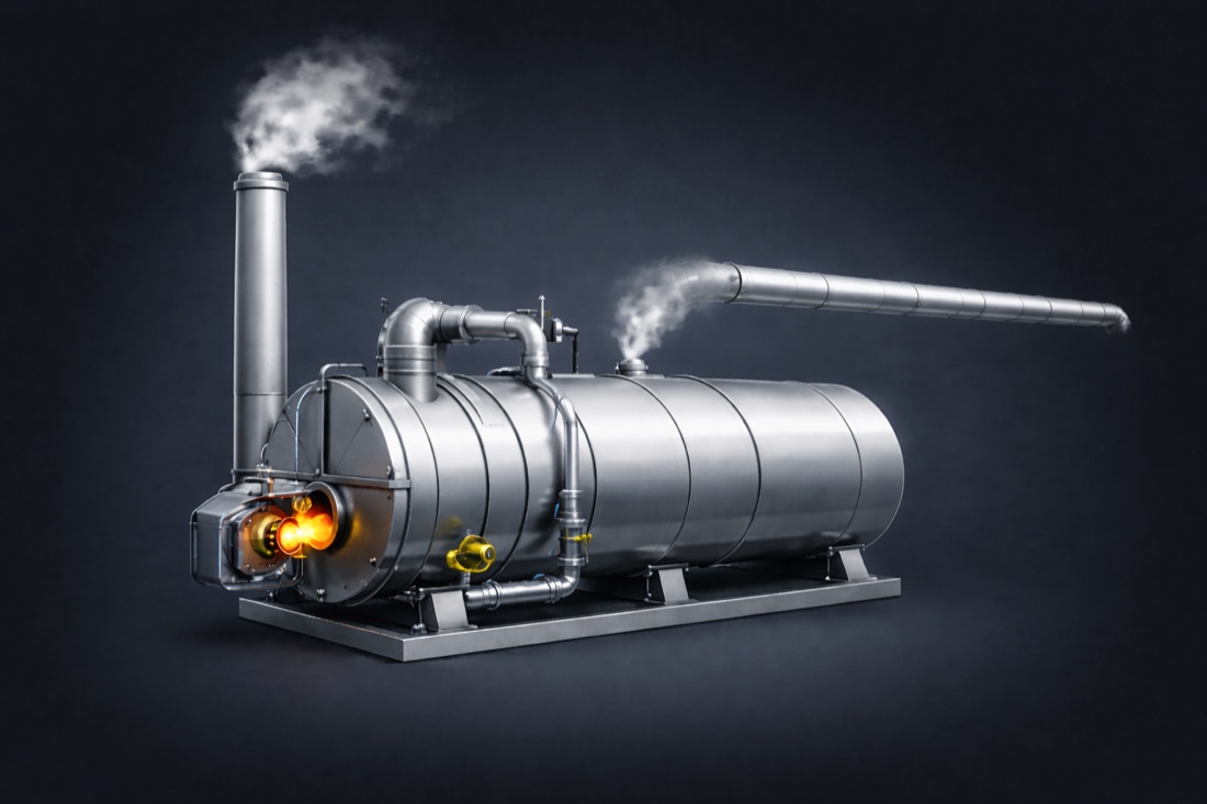 Industrial boiler monitored by BurnerLink